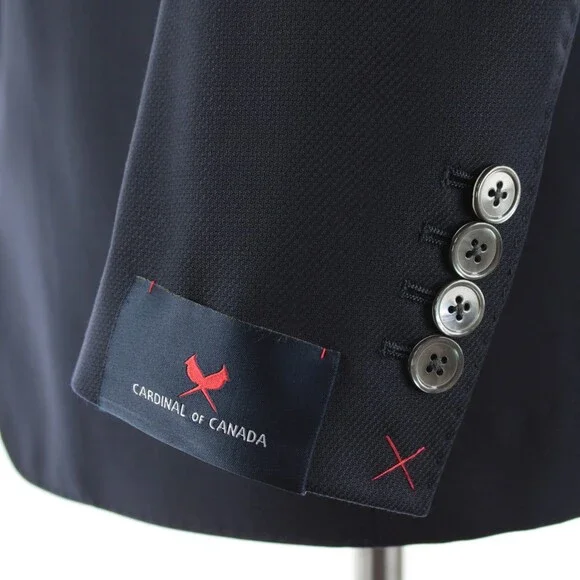 Cardinal of Canada NWT 100% Wool Sport Coat Size 40S US In Solid Navy Blue